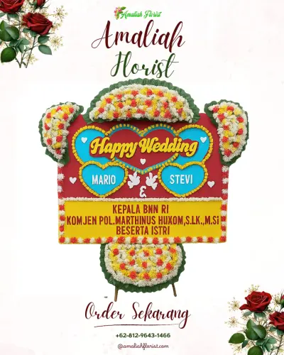 Karangan Papan Bunga Pernikahan di Wiroditan